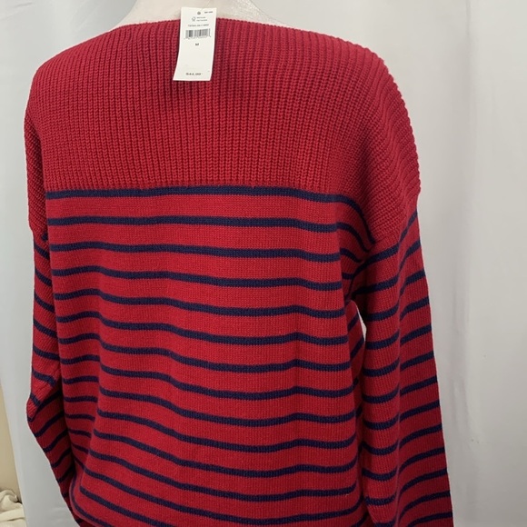 Gap Factory Red and Blue Striped Boatneck Sweater- NWT - Picture 11 of 14